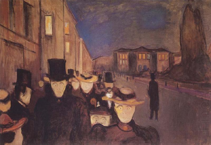 Spring Evening on Karl Johan Street, Edvard Munch